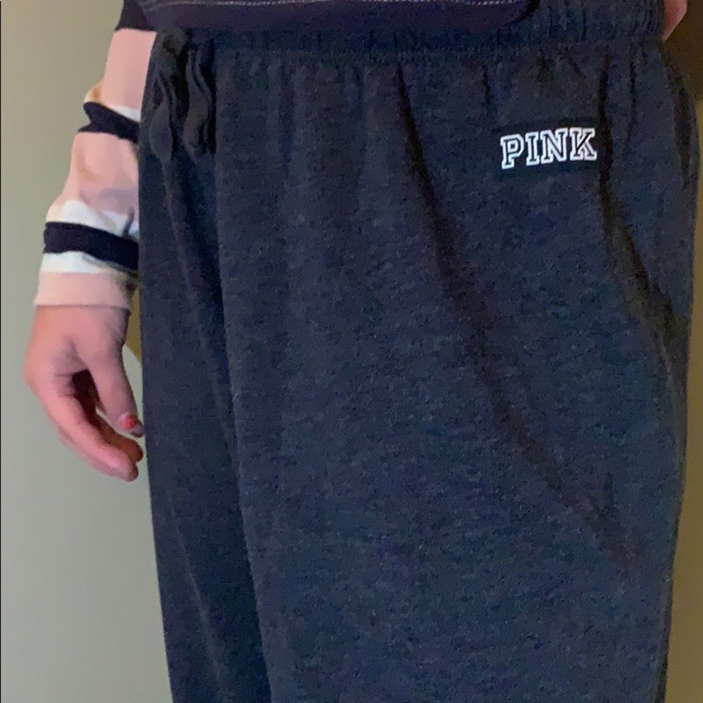 grey sweatpants pink